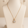 Elegant Gold-Tone Necklace and Earring Set
