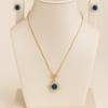 Blue Stone Pendant Necklace and Earring Set