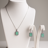 Mint-green gemstone jewelry set