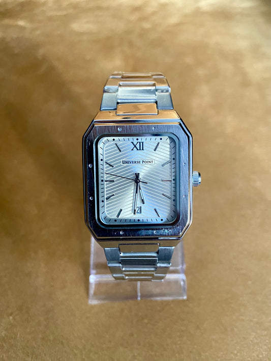 Universe Point Silver Rectangular Men’s Watch