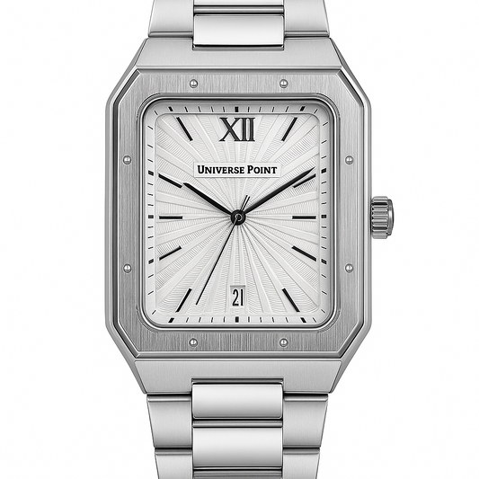 Universe Point Silver Rectangular Men’s Watch