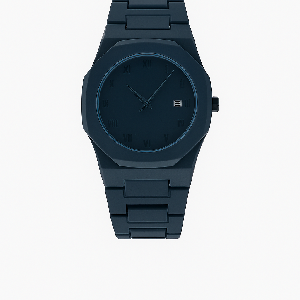 Black Arabic Date Watch – Classic Design with Date Display