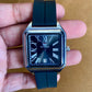 True Worth Classic Square Black Dial Watch – Stainless Steel Case & Silicone Strap