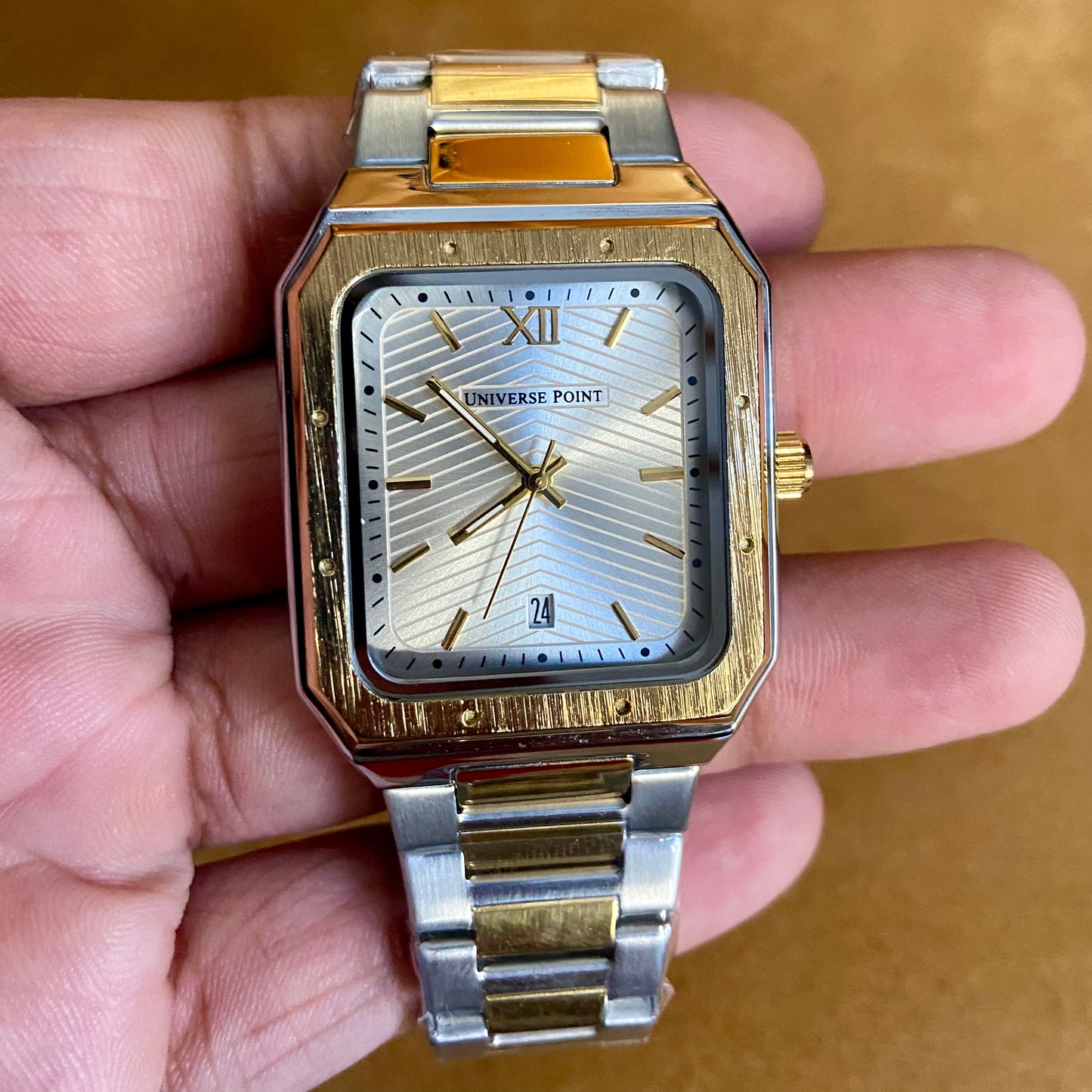 Universe Point Gold Rectangular Men’s Watch