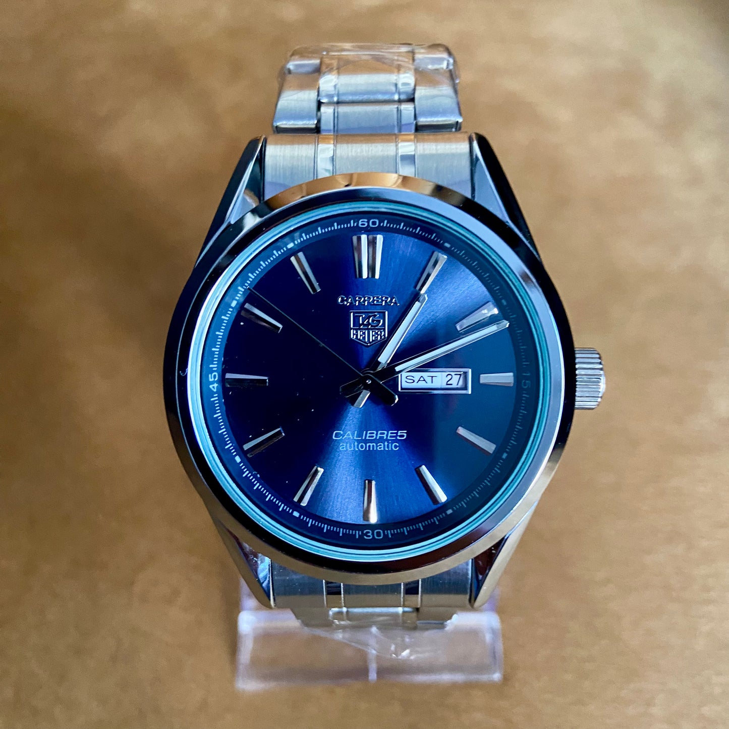 TAG Heuer Carrera Calibre 5 – Blue Dial Stainless Steel Watch