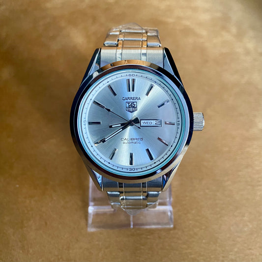 TAG Heuer Carrera Calibre 5 – Silver Dial Stainless Steel Watch