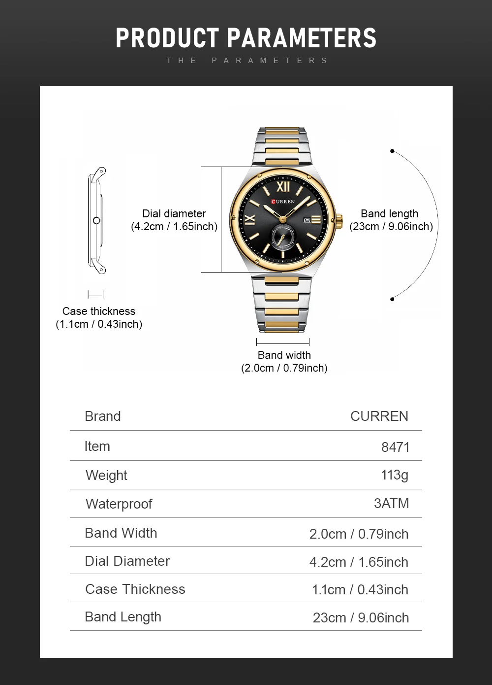 CURREN 8471 Men’s Stainless Steel Watch – Bold Style, Everyday Reliability